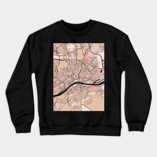 Frankfurt Map Pattern in Soft Pink Pastels Crewneck Sweatshirt